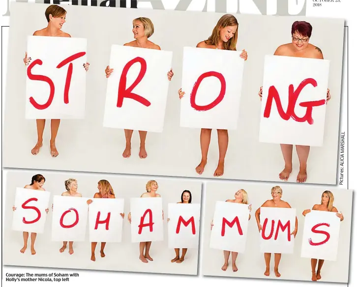  ??  ?? Courage: The mums of Soham with Holly’s mother Nicola, top left