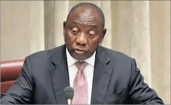  ?? PHOTO: GCIS ?? Deputy President Cyril Ramaphosa responds to oral questions in the National Council of Provinces yesterday. He said SAA was talking to its lenders to deal with loans that were about to mature.