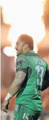  ??  ?? HE’S ON FIRE Bundee Aki last night at Sportsgrou­nd