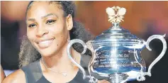  ??  ?? Serena with the Australian Open trophy in this Jan 28, 2017 file photo. — AFP photo
