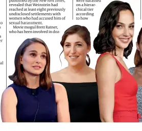  ??  ?? Left to right: Natalie Portman, Mayim Bialik, Gal Gadot, Sarah Solemani and Drake