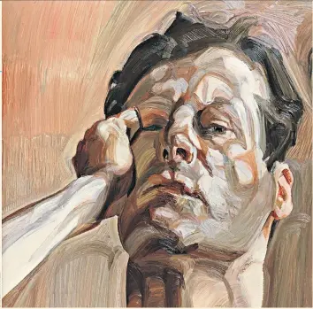  ??  ?? ‘It’s nice when you breed your own models’: a 1963 self-portrait by Freud