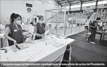  ?? julio estrella / el comercio ?? • La junta especial del exterior concluyó ayer el escrutinio de actas de Presidente.