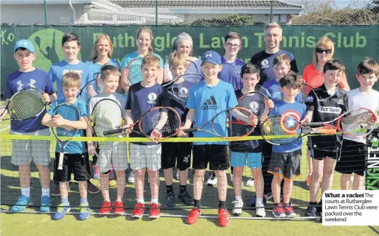  ??  ?? What a racket The courts at Rutherglen Lawn Tennis Club were packed over the weekend