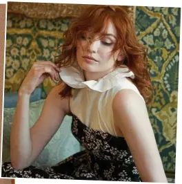  ??  ?? Style change: The Poldark star in a dress by Erdem