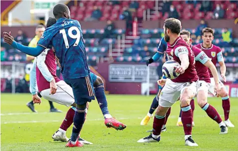  ?? Photo: Bbcsports ?? Erik Pieters was at the centre of two handball decisions that were not given during Burnley versus Arsenal Premier League match yesterday