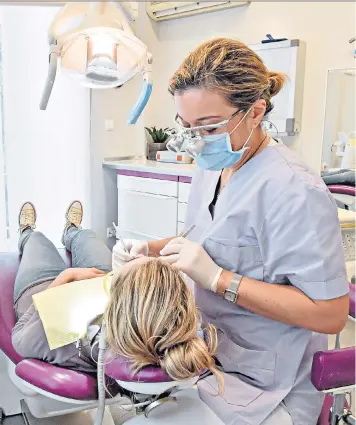  ??  ?? Practice makes perfect: a dental clinic will always be the best place to address any painful oral hygiene problems