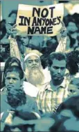  ?? RAJ K RAJ/HT ?? The ‘Not in my name’ campaign against mass lynchings at Jantar Mantar, Delhi, June 28