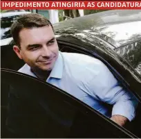  ??  ?? Flávio Bolsonaro, foi eleito Senador pelo Rio e não poderá se candidatar a prefeito daqui a dois anos