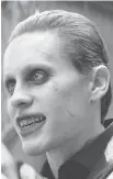  ??  ?? Jared Leto as the Joker in a scene from Suicide Squad.