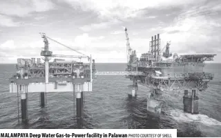  ?? PHOTO COURTESY OF SHELL ?? MALAMPAYA Deep Water Gas-to-power facility in Palawan