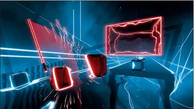  ?? Beat Games ?? Beat Saber is a musical rhythm video game, like a cross between Guitar Hero and Dance Dance Revolution.