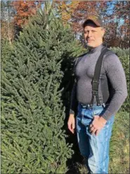  ?? TRACEY READ — THE NEWS-HERALD ?? Ken Reeves, co-owner of Mountain Creek Tree Farm in Concord Township,stands next to a Norway spruce tree. His 52-acre farm offers cut-your-own trees this holiday season.