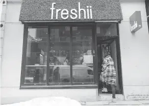  ?? RYAN REMIORZ / THE CANADIAN PRESS ?? Freshii is looking at expanding with 840 locations in traditiona­l streetfron­t or mall-based real estate and less typical sites such as fitness centres and hospitals.