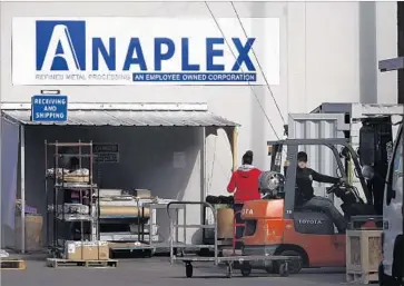  ?? Genaro Molina Los Angeles Times ?? ANAPLEX CORP. is one of two metal-processing plants in Paramount ordered to stop emissions of hexavalent chromium, a cancer-causing air pollutant. The company says it takes the directive very seriously.