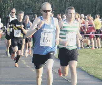  ??  ?? Sunderland Harrier Paul Merrison was the fastest over-55 on the day