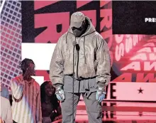  ?? ?? KANYE West speaks at the BET Awards at the Microsoft Theatre in Los Angeles, California, on June 26. | Reuters