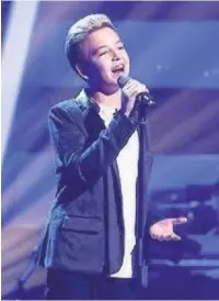  ??  ?? ●●Riccardo Atherton singing on ITV show The Voice Kids