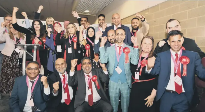  ?? ?? The Labour Group pictured at the count