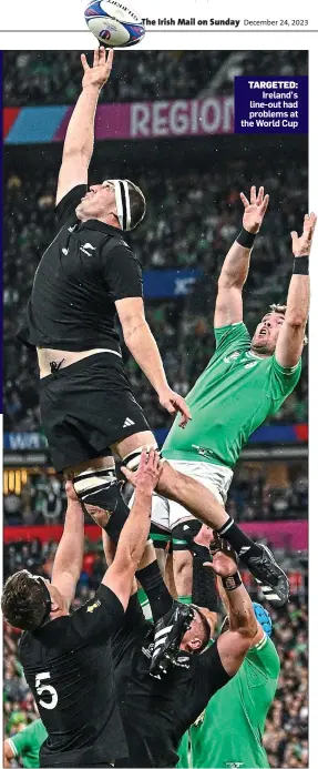  ?? ?? TARGETED: Ireland’s line-out had problems at the World Cup