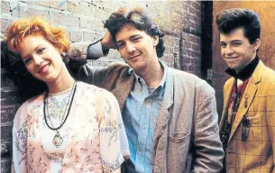  ?? PARAMOUNT PICTURES PHOTO ?? In 1986, Molly Ringwald starred in “Pretty in Pink” with Andrew McCarthy, middle, and Jon Cryer.