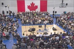  ?? CP PHOTO ?? Prime Minister Justin Trudeau speaks during a town hall meeting Thursday, January 18, 2018 in Quebec City.fewer than half of Canadians appear to hold the open and optimistic view that’s seen this country held up as a model in a global climate that’s...