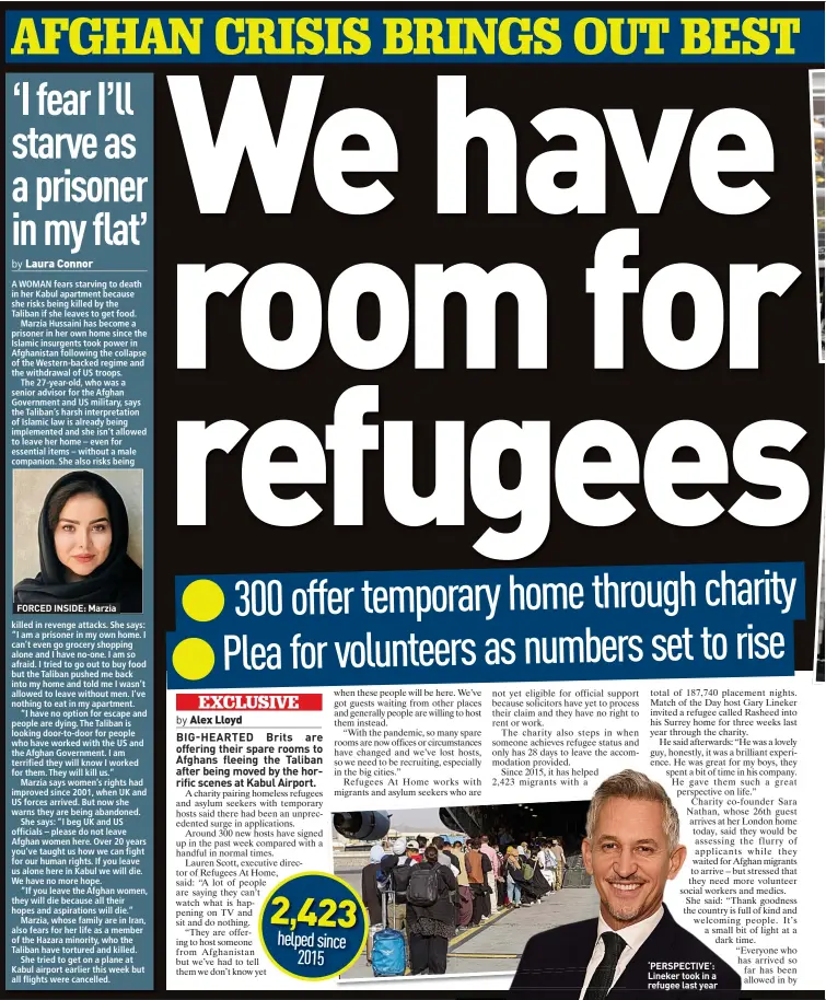  ??  ?? ‘PERSPECTIV­E’: Lineker took in a refugee last year