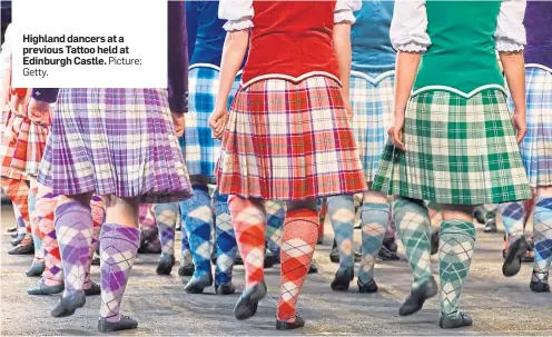  ?? Picture: Getty. ?? Highland dancers at a previous Tattoo held at Edinburgh Castle.