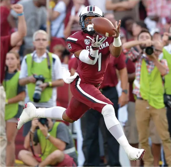  ?? GETTY IMAGES ?? QUICK ADDITION: Free-agent signee Damiere Byrd went undrafted out of South Carolina, but has quickly proven himself in the NFL with elite speed.