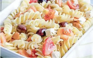  ??  ?? OLIVE &amp; FETA PASTA SALAD