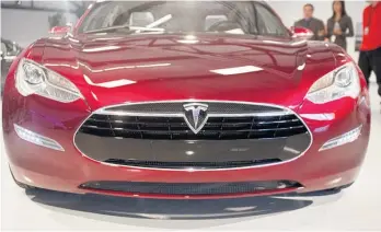  ?? Picture / Bloomberg ?? Tesla’s Model S electric car is now much quicker off the mark.