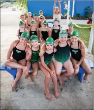  ?? JAMES BEAVER/FOR MEDIANEWS GROUP ?? Pennridge 8 & Unders eagerly await their turn in the holding area at Nor-Gwyn Pool during the teams’ Bux-Mont Swim League meet Tuesday.