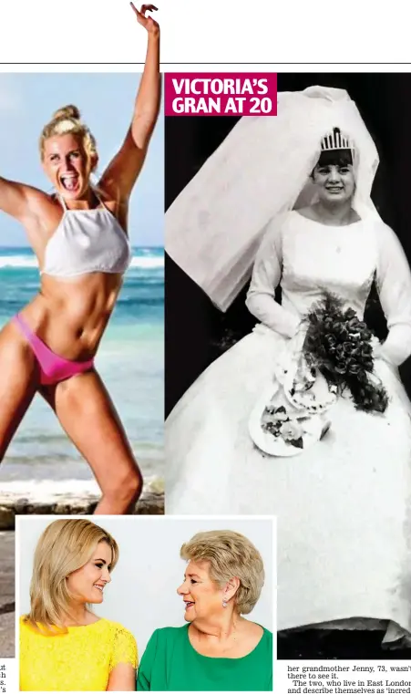 ??  ?? Relative values: Victoria in the MTV reality show and her gran Joyce, who is now 71, on her wedding day. Inset: The pair are very close