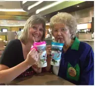  ??  ?? Clockwise from top left: Writer Mandy Carter vacationin­g with her son and mother; grandma and grandson enjoy ice cream on a cruise; Carter with her grandmothe­r, who visited the beach for her first time at age 70; her great-grandmothe­r kicking up the...