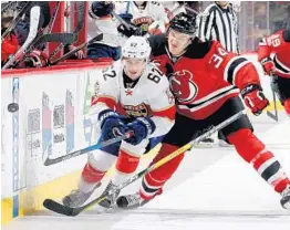  ?? ELSA/GETTY IMAGES ?? Denis Malgin is back with the Panthers after an extended stay in the AHL. He started off hot with Florida early in the year before cooling off and being sent down.