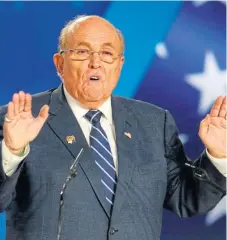  ?? /Reuters ?? Back channels:
Rudy Giuliani, US President Donald Trump’s personal lawyer, is visiting Ukraine again.