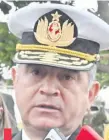  ?? ?? Almirante Carlos Velázquez, excomandan­te de la Armada. Hermano del vicepresid­ente Hugo Velázquez. Pasó a Retiro