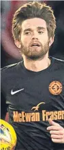  ??  ?? Sam Stanton, who scored for United at Pittodrie, insists Csaba Laszlo’s side can draw positives from their Pittodrie cup exit.