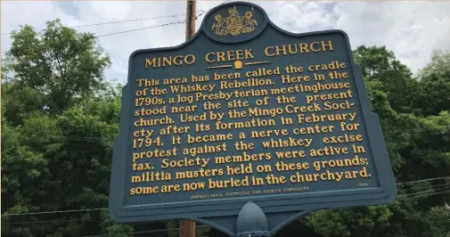  ?? ?? A historical marker marks the site of the original Mingo Creek Church and the center of fierce rebel activity.