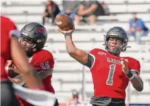  ?? Ronald Cortes/contributo­r ?? UIW quarterbac­k Lindsey Scott has thrown for 4,185 yards and 55 touchdowns, but don’t sleep on his running ability.