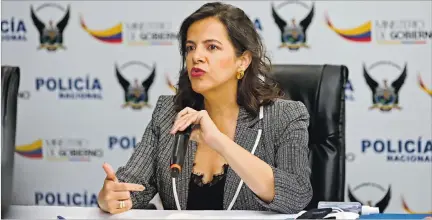  ?? AMELIA ANDRADE / EXPRESO ?? Acusada. La ministra ha iniciado, por la vía epistolar, una auténtica guerra de nervios con los asambleíst­as que la van a someter a juicio político.