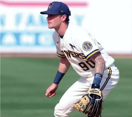  ?? ROY DABNER / FOR THE JOURNAL SENTINEL ?? Top prospect Brice Turang has played in 13 Cactus League games already for the Brewers over two seasons.