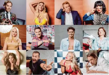  ?? Fotos: Sat.1 ?? Dieses Jahr bei „Promi Big Brother“(von oben links): Jens Hilbert, Maria „Yotta“Hering, Zachi Noy, Milo Moiré, Sarah Knappik, Eloy de Jong, Dominik Bruntner, Claudia Obert, Sarah Kern, Willi Herren, Evelyn Burdecki und Steffen von der Beeck.