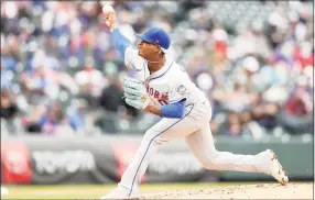  ?? Matthew Stockman / TNS ?? Mets starting pitcher Marcus Stroman throws against the Colorado Rockies during the second inning at Coors Field in Denver on Sunday.