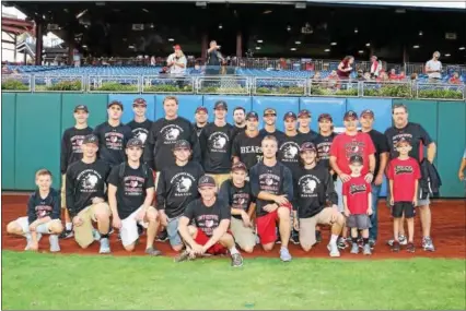  ?? HEDDY BERGSMAN - THE PHILLIES ?? The Boyertown Area Senior High School PIAA Class AAAA champion baseball team was honored at the Phillies game on Sept. 12.