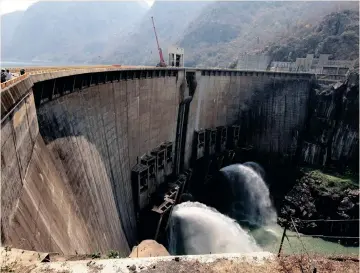  ?? ?? CAHORA Bassa, on the Zambezi River, has created the fourth largest artificial lake in Africa with a portion of the power generated by the dam currently sold to South Africa. | SUPPLIED