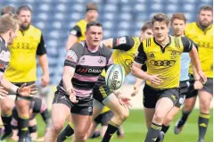  ??  ?? New signing BT Cup final Ross Curle in action for Ayr against Melrose in this year’s