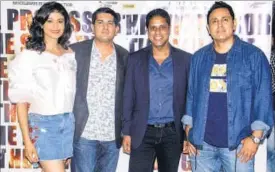  ?? PHOTO: HTCS/ PRAMOD THAKUR ?? Actor Pooja Batra, producer Rahula Kocher, filmmaker Vijit Sharma and actor Pravin Dabas