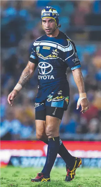  ??  ?? KEY PERFORMER: Cowboys co- captain Johnathan Thurston at last week’s game. Picture: ZAK SIMMONDS