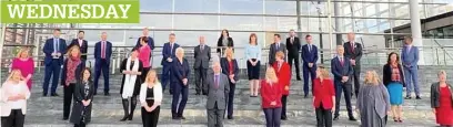  ??  ?? Sarah Murphy with the other Labour MSs on the steps of the Senedd
